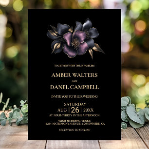 Dusty Pink und Gray Floral Wedding Einladung