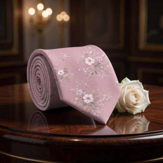 Dusty Pink Vintage Floral Krawatte (Von Creator hochgeladen)