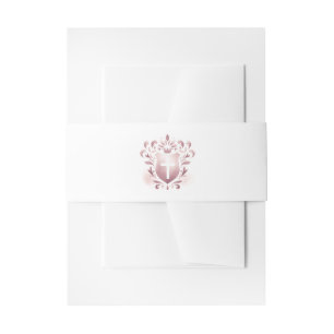 Dusty Pink Wappen und Cross Einladungsbanderole