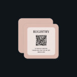 Dusty Pink Wedding Registry QR Code Begleitkarte<br><div class="desc">A dusty pink wedding registry enclosure card with rounded corners features a QR Code to scan and the wedding website link for your registry and wedding details. CHANGE to any color and MORE colors in our store.</div>