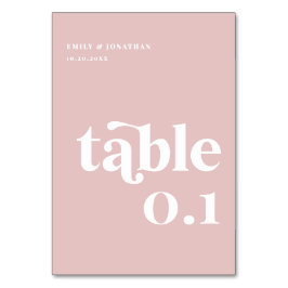 Dusty Pink Wedding Tischnummer