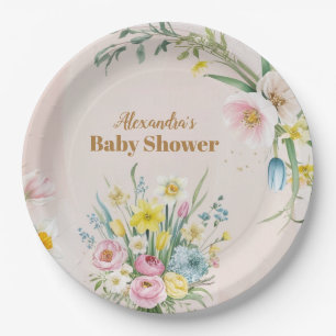 Dusty Pink Wildblume Baby in Bloom Pappteller