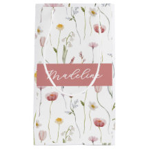 Dusty Pink Wildflower Watercolor Monogram