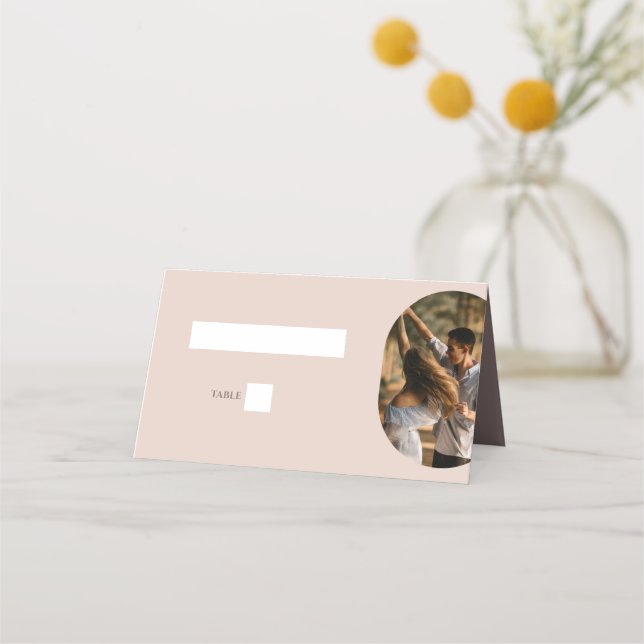 Dusty Pink Wir machen Minimalistische Hochzeit mit Platzkarte (Vorderseite)