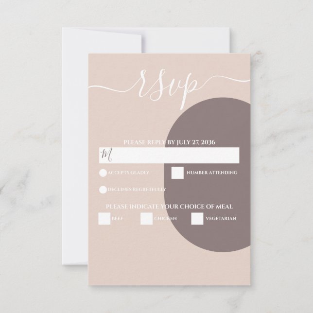Dusty Pink Wir machen Minimalistische Hochzeit mit RSVP Karte (Rückseite)
