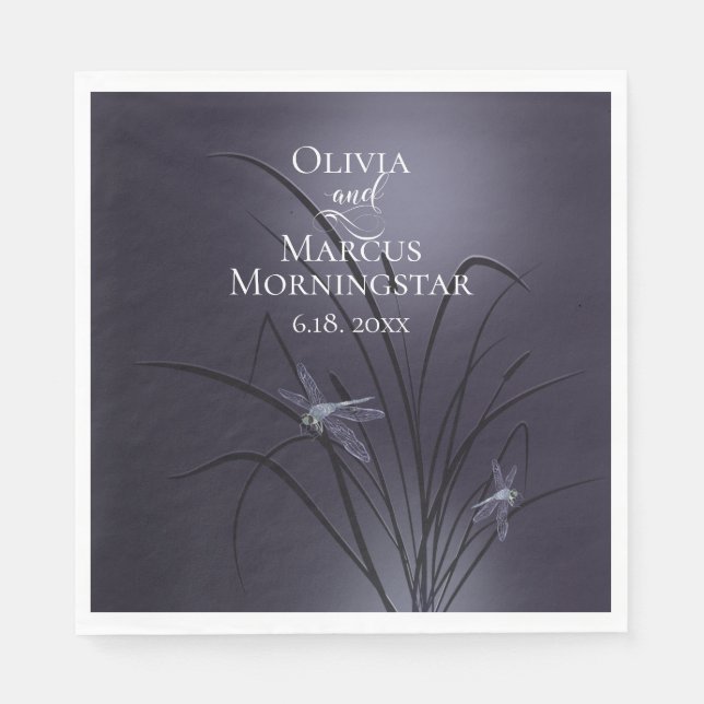 Dusty Plum Dragonfly Serviette (Vorderseite)