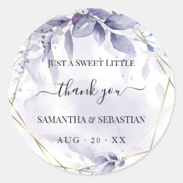 Dusty Plum Wispy Floral Vielen Dank Runder Aufkleber