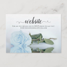 Dusty Powder Blue Rose Elegante Wedding Website Begleitkarte