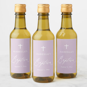 Dusty Purple Cross Girl Baptême Mini Étiquette de 