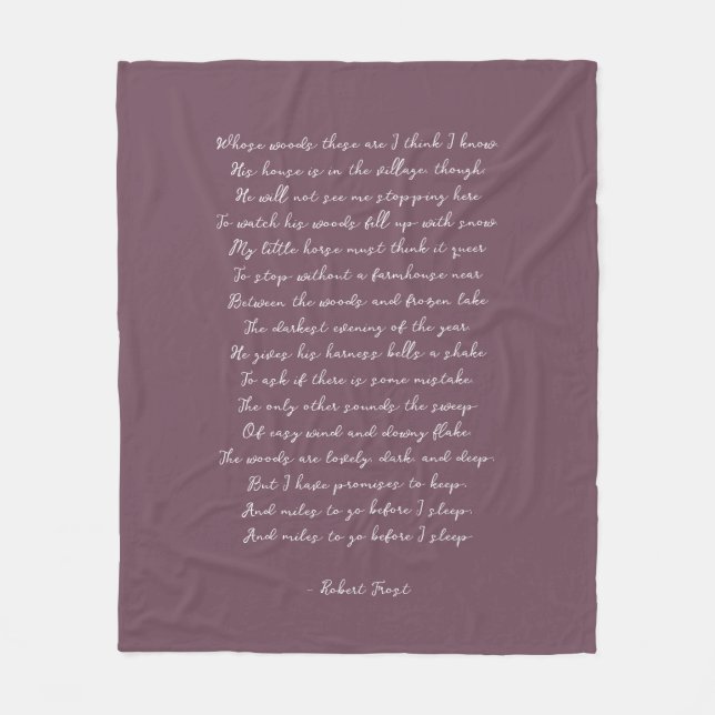 Dusty Purple Custom Poem Song Lyric Quote  Fleecedecke (Vorderseite)