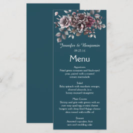 Dusty Purple, Dark Teal, Dusty Lavender Wedding | Menükarte