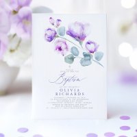 Dusty Purple Flowers Taufe Einladung
