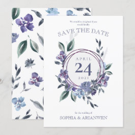 Dusty Purple jardin fleuri Mariage Invitation