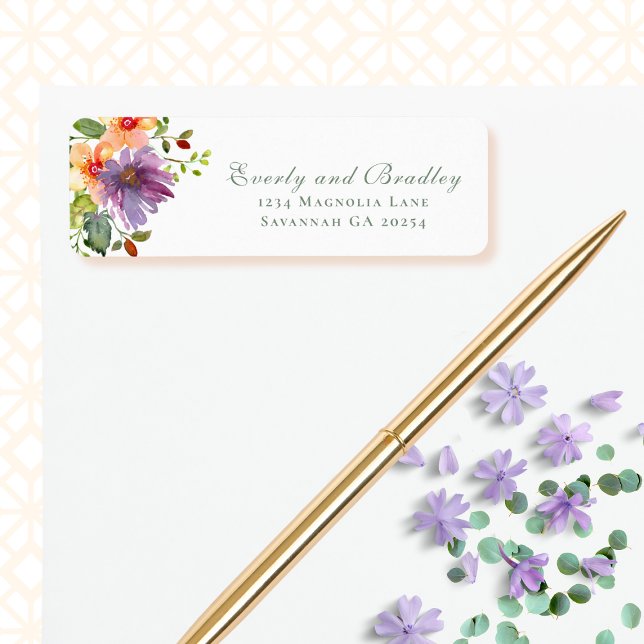 Dusty Purple Peach Watercolor Floral Botanical  (Von Creator hochgeladen)