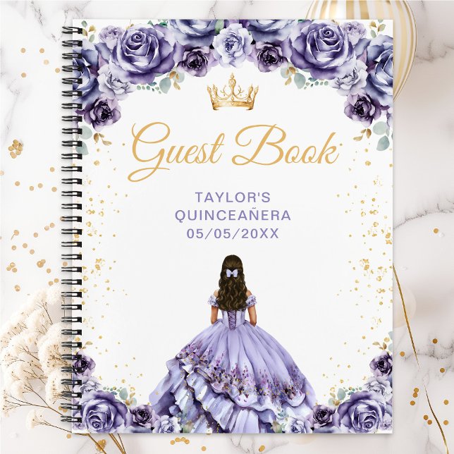 Dusty Purple Princess Quinceañera Livre d'or (Créateur téléchargé)