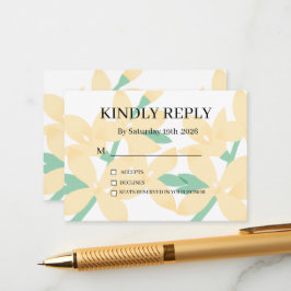 Dusty Purple Silver Gray Floral Rustic RSVP Card Begleitkarte