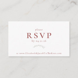 Dusty Red Berries and Blätter Wedding RSVP Card Begleitkarte