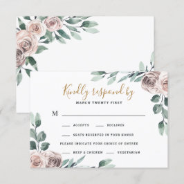 Dusty Rose 2 Mahlzeiten Auswahl Weinkarte Weinkult RSVP Karte