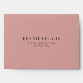 Dusty Rose A7 Wedding RSVP Umschlag mit Adresse