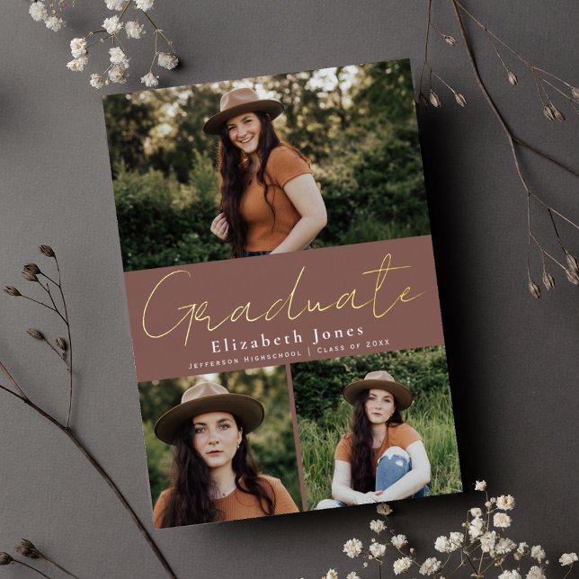 Dusty Rose Abschluss Foto Ankündigung (Von Creator hochgeladen)