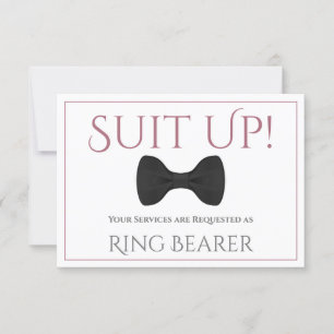 Dusty Rose Anzug Up Be My Ring Bearer Fun Bow Kraw Karte