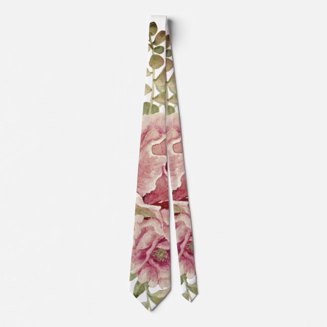 Dusty Rose Aquarellkaktus Blume, sukkulent Krawatte (Vorderseite)