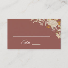 Dusty Rose Autumn Boho Wedding Platzkarte