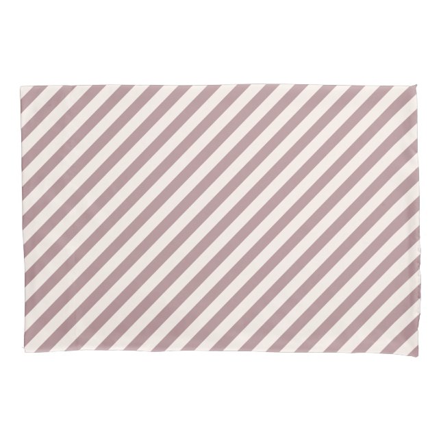 Dusty Rose B48E92/Seashell White FFF5EE Streifen Kissenbezug (Vorderseite)
