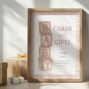 Dusty Rose Baby Blocks Karten und Geschenke Baby S Poster