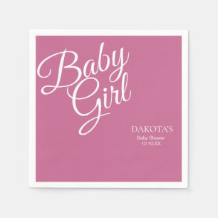 Dusty Rose Baby Girl Babyparty Serviette