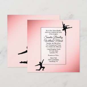 Dusty Rose Ballet Tänzer Hochzeit Einladung