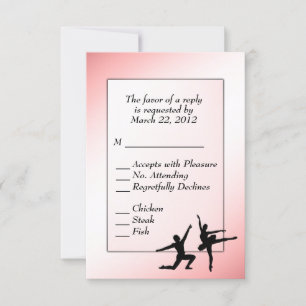Dusty Rose Ballett Tanz UAWG mit Menüauswahl RSVP Karte