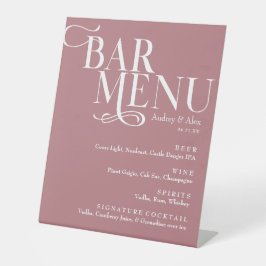 Dusty Rose Bar Menu Pedestal Sign Sockelschild