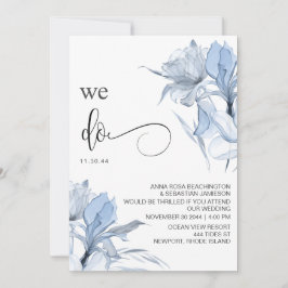 *~* Dusty Rose Blue Floral UAWG - QR AR15 WEDDING Einladung