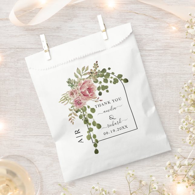 Dusty Rose Blume Vielen Dank für Ihre Frühjahrshoc Geschenktütchen (Ausgeschnitten)