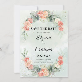 Dusty Rose Blumenreath Eukalyptus Greenery Save The Date