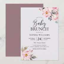 Dusty Rose Blumenrot Pink Babydusche Brunch
