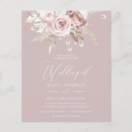 Dusty Rose Blush Blumenbudget Einladung Hochzeit