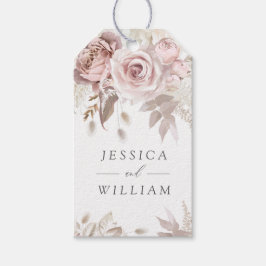Dusty Rose Blush Elfenbeinblume Hochzeitsempfang Geschenkanhänger