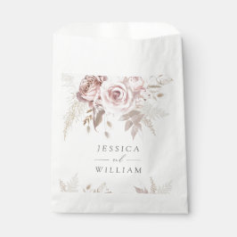 Dusty Rose Blush Elfenbeinblume Hochzeitsempfang Geschenktütchen