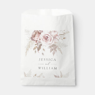 Dusty Rose Blush Elfenbeinblume Hochzeitsempfang Geschenktütchen