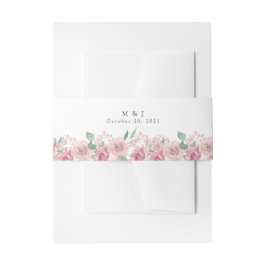 Dusty Rose Blush Floral Wedding Einladungsbanderole