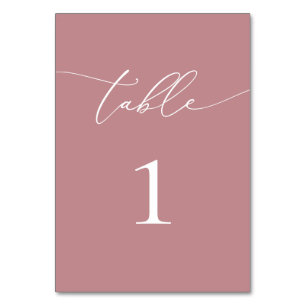 Dusty Rose Blush Minimalistische Hochzeitsstimmung Tischnummer
