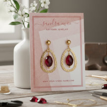 Dusty Rose Blush Pink Art Juwelier Display Card
