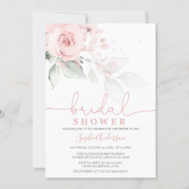 Dusty Rose Blush Pink Floral Brautparty Einladung
