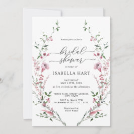 Dusty Rose Blush Pink Wild Blume Brautparty Einladung