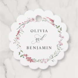 Dusty Rose Blush Wildblumen Gastgeschenk Hochzeit Geschenkanhänger