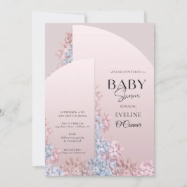 Dusty Rose boho arch frame hyacinths spring Baby Einladung