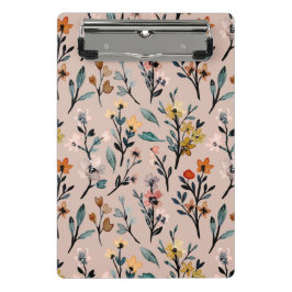 Dusty Rose Boho Floral Wasserfarbe Custom Mini Klemmbrett