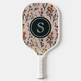 Dusty Rose Boho Floral Wasserfarbe Custom Pickleball Schläger